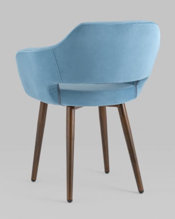 Стул с подлокотниками Саймон велюр Пыльно-голубой_4