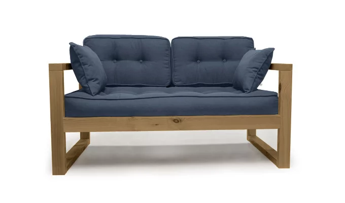 Диван двухместный DEmoku Д-2 небесно-голубой_холодный серый_0