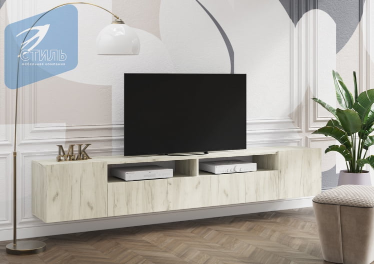 Тумба под ТВ Соло-16 TV Дуб крафт белый_0