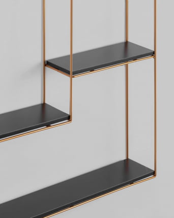 Полка Square золотая Черный мрамор_3