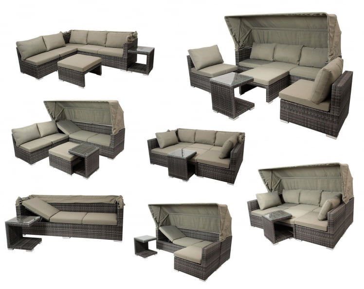 Диван-трансформер из искусственного ротанга AFM-320 Beige_1