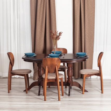 Стол COPPOLA бук, мдф, 140+40x80x77см, Tobacco, узор прямой_11