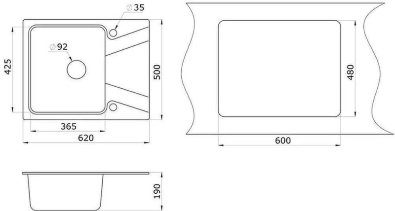 Кухонная мойка GRANULA 6201 Арктик_2