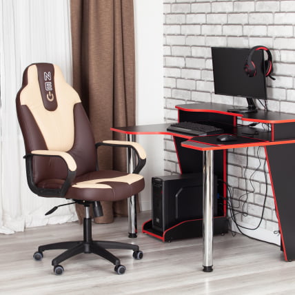 Кресло NEO 2 (22) экокожа Коричневый/бежевый 36-36/36-34_13