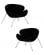 Кресло дизайнерское DOBRIN EMILY (черный ткань AF9, хромированная сталь) 2 шт_3636891
