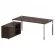 Стол рабочий руководителя с опорной тумбой левый METAL SYSTEM DIRECT БГ.СРТ-5.9 Л Венге Цаво_252260
