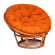 Кресло PAPASAN 23/01 W /с подушкой/ диаметр подушки 122 см, 115х101х104 см, Cognac (коньяк), ткань Оранжевый, С 23_570735