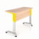 Парта двухместная Де Гласси Н (рост 3-5)  ЛДСП Дуб молочный/ Металл Серый+Желтый_3677144