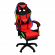 Кресло 908 KINGQUEEN цвет черный/красный с массажем и подсветкой 908-black-red-mass_1024348