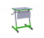 Парта одноместная NOMAD V 600х500 с ручной регулировкой высоты с антивандальной полиуретановой кромкой (рост 4-6) Зеленый/Серый_3680913