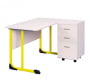 Стол учителя с тумбой 1350х650 Желтый/Серый_3680888