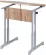 Парта одноместная эргономичный с углом наклона и пеналом (рост 3-7) Белая ЛДСП/Серая кромка/Металл Серый_3682487