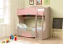 Кровать детская двухъярусная Юниор-7 Ясень шимо светлый/Светло-розовый_201997