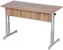 Парта двухместная с прямыми углами (рост 3-7) Ясень Шимо светлый/Металл Серый_3682454