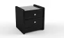 Тумба прикроватная с 2-мя ящиками Черная_68403_68403
