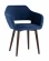 Стул с подлокотниками Саймон велюр Темно-синий_225942